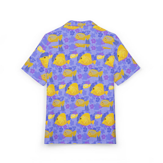 Colorful Fish Pattern Hawaiian Shirt | Tropical Beach Vacation, Casual Summer Wear, Birthday Gift, Unisex Button-Down