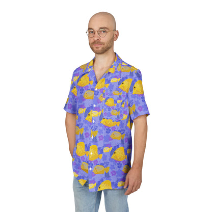 Colorful Fish Pattern Hawaiian Shirt | Tropical Beach Vacation, Casual Summer Wear, Birthday Gift, Unisex Button-Down