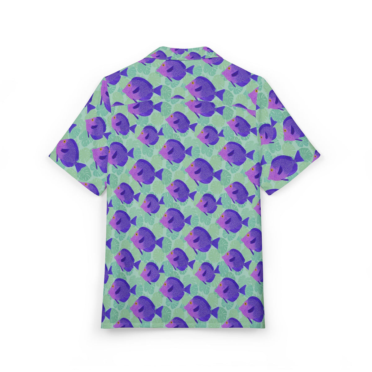 Colorful Fish Print Hawaiian Button-Down Shirt, Beachwear, Vacation Shirt, Summer Fashion, Tropical Shirt
